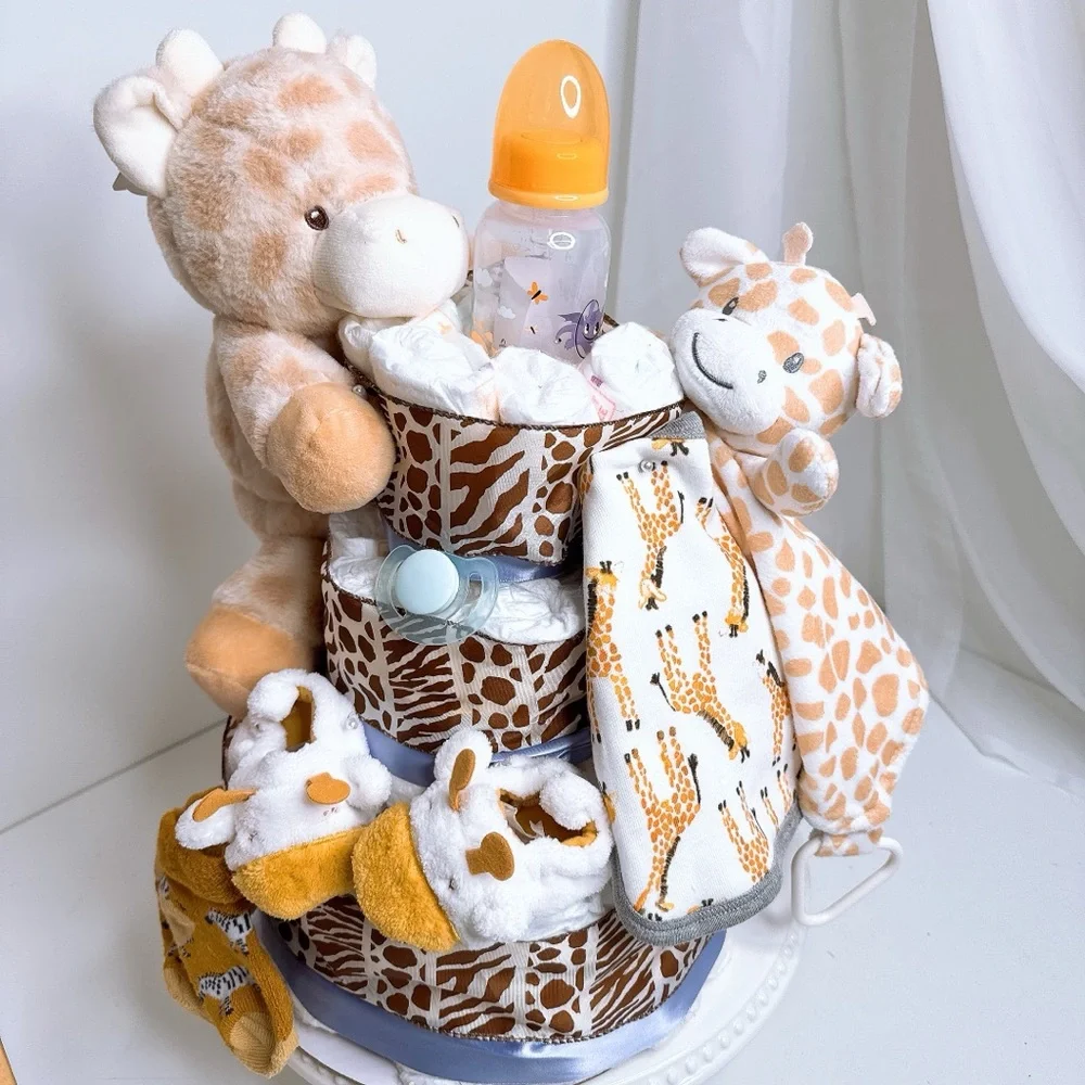 Giraffe Diaper Cake, Baby Shower Gift